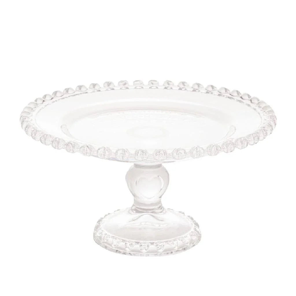 Prato de Bolo com Pé Boleira Porta Bolos e Doces Coração – Ideal para Festas e Aniversários