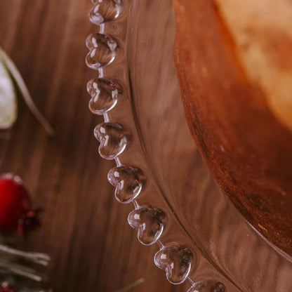 Prato de Bolo com Pé Boleira Porta Bolos e Doces Coração – Ideal para Festas e Aniversários