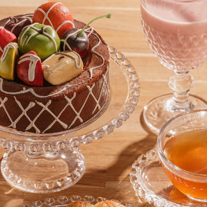 Prato de Bolo com Pé Boleira Porta Bolos e Doces Coração – Ideal para Festas e Aniversários